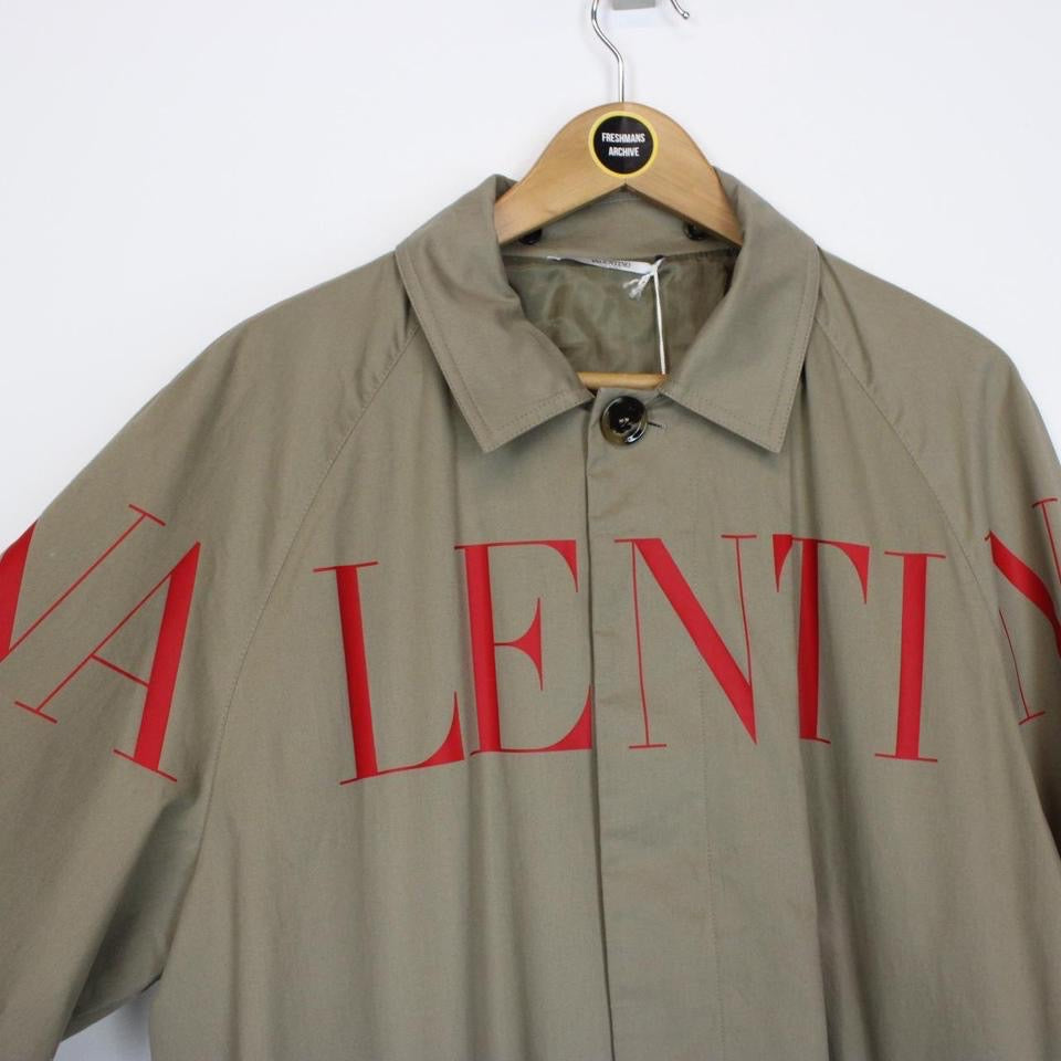 Valentino Logo Print Trench Coat Medium