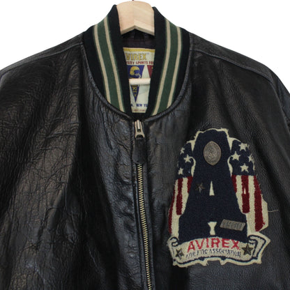 Vintage 90s Avirex Leather Bomber Jacket XL