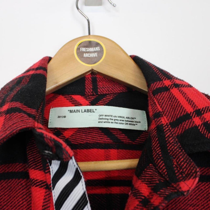 Off White Quote Flannel Shirt Small