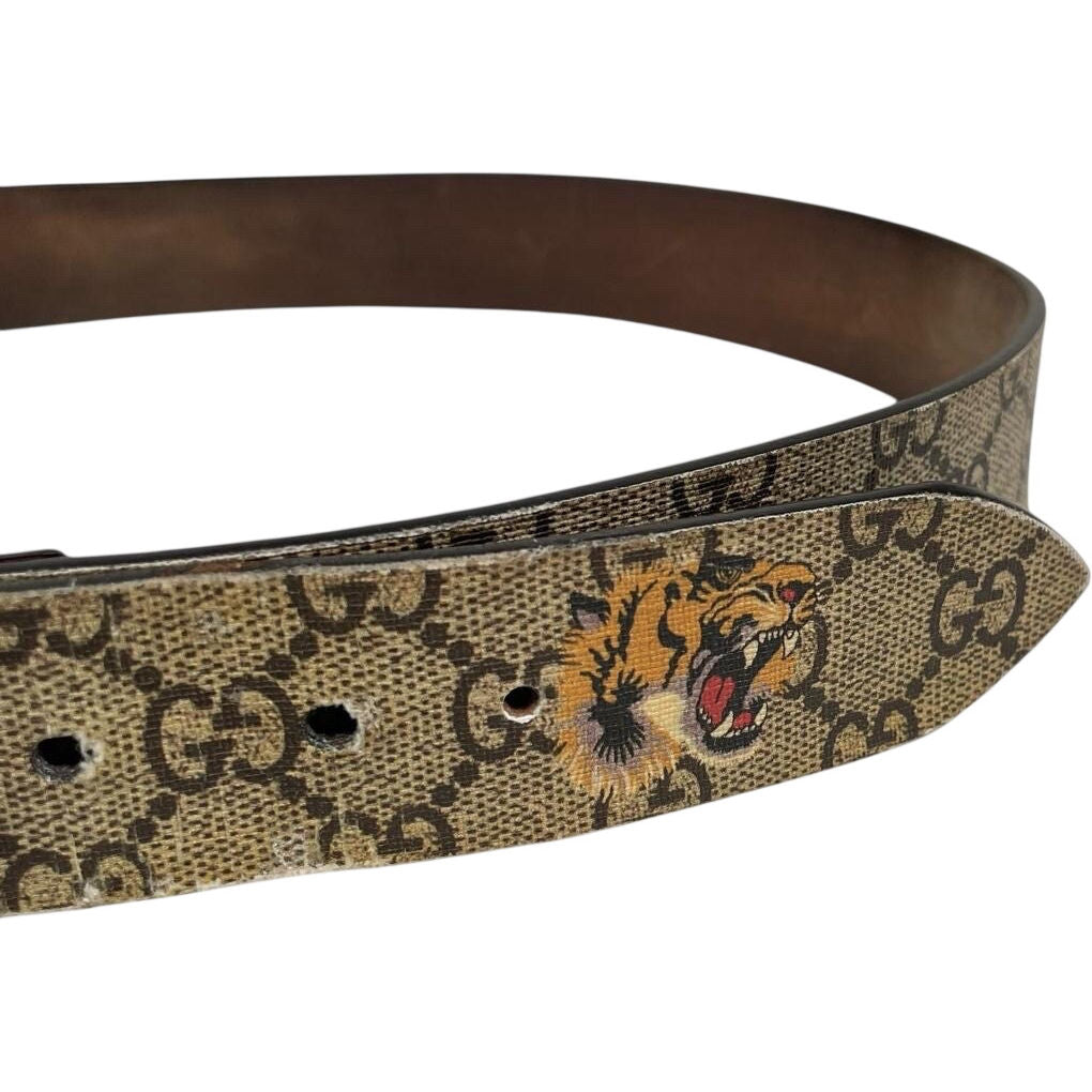 Gucci GG Supreme Tiger Print Belt