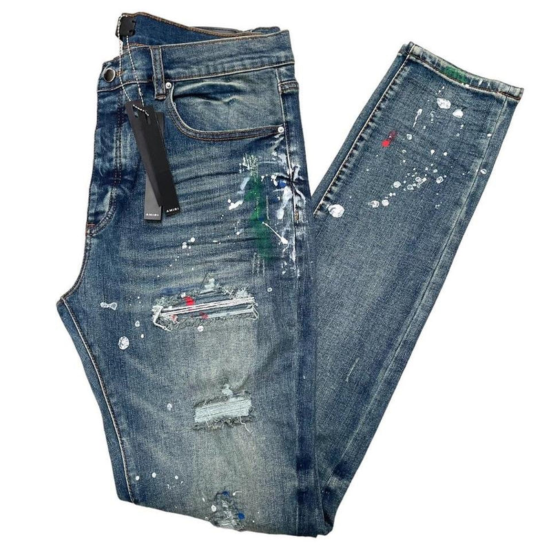 Amiri Distressed Paint Drip Jeans XL