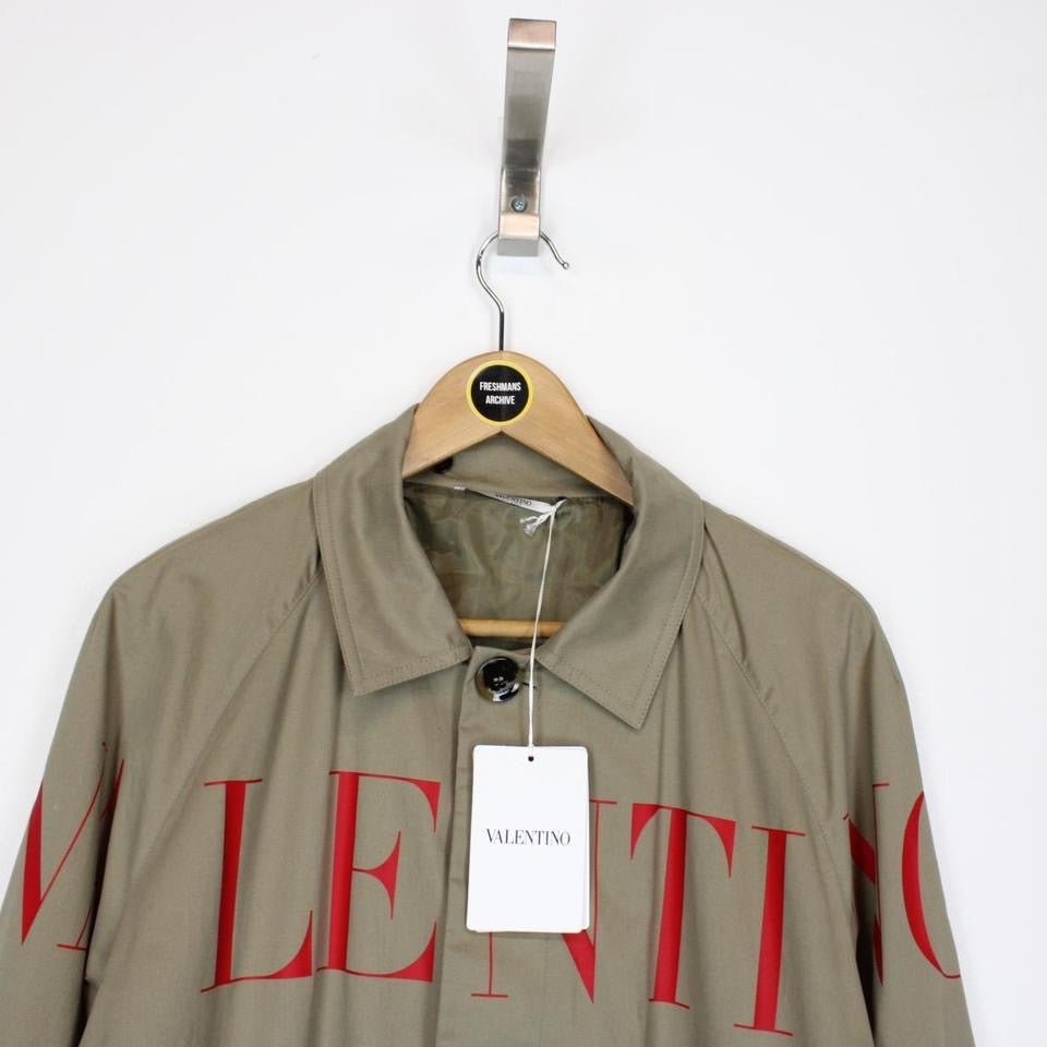 Valentino Logo Print Trench Coat Medium