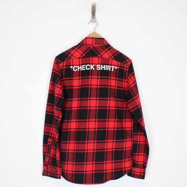 Off White Quote Flannel Shirt Small