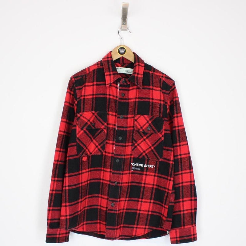 Off White Quote Flannel Shirt Small