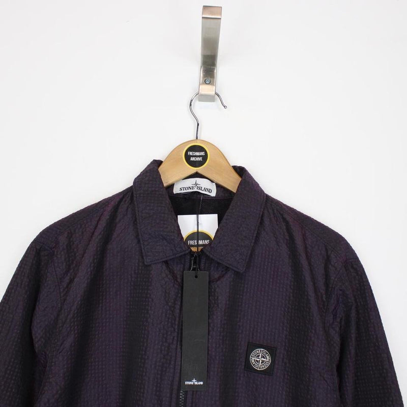 Stone Island AW 2020 Seersucker Weft Nylon Metal Overshirt Large