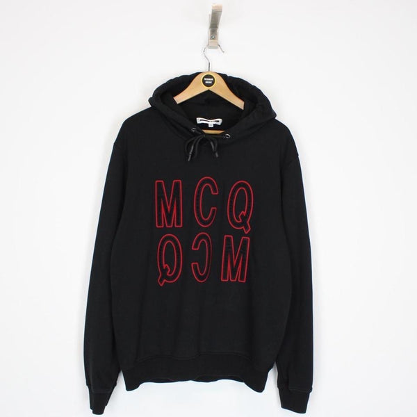 Alexander McQueen Velvet Reverse Logo Hoodie Medium