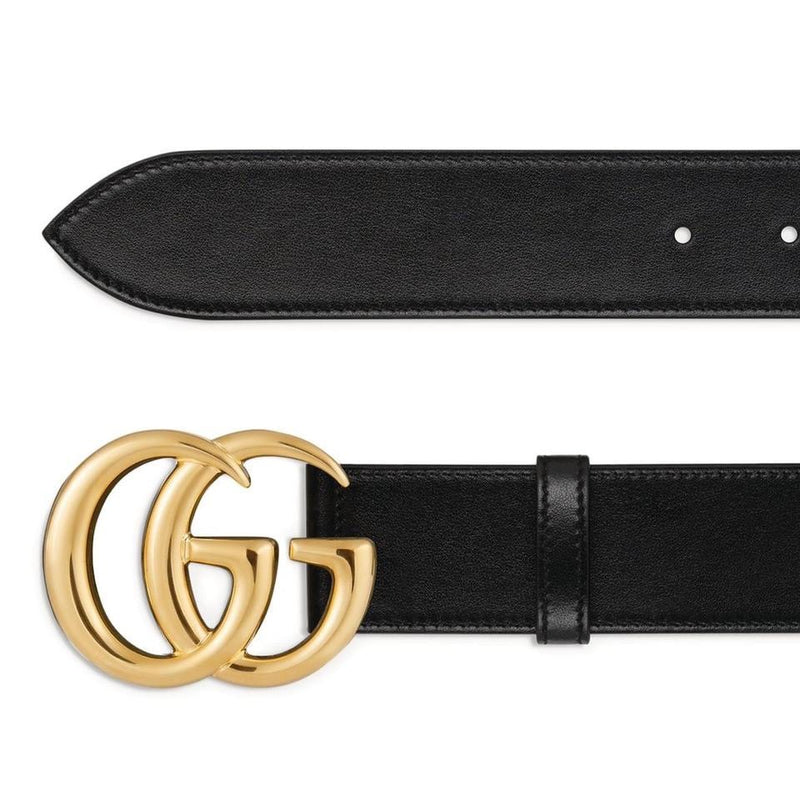 Gucci GG Marmont Leather Belt with Shiny Buckle