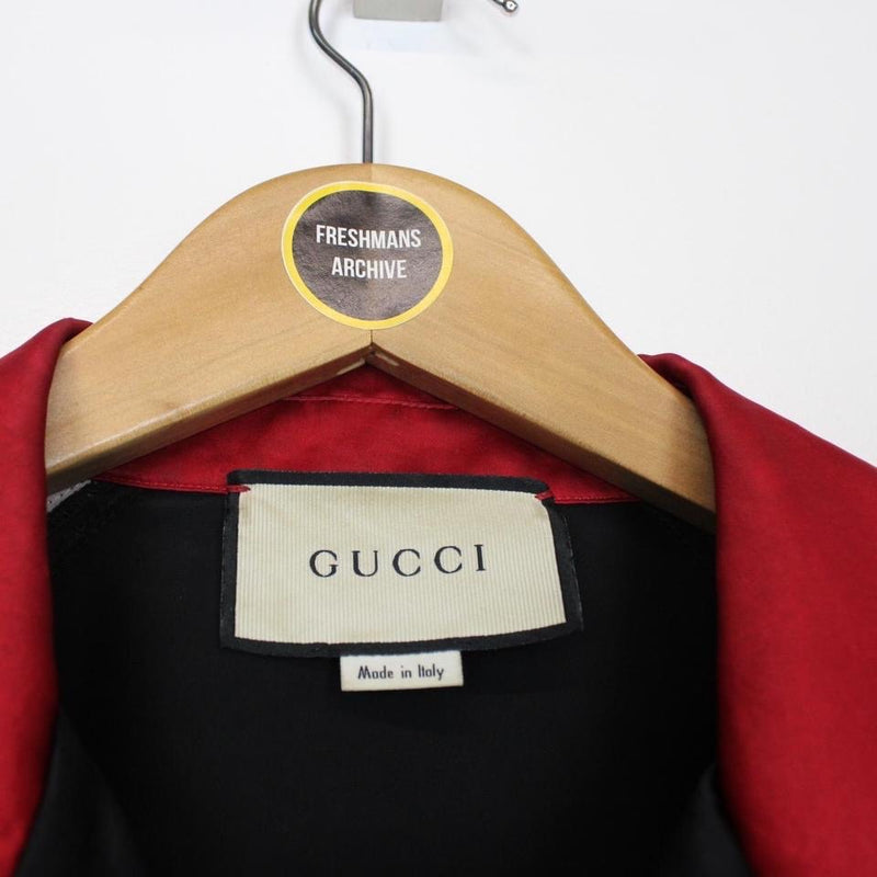 Gucci Logo Stripe Bowling Shirt Small