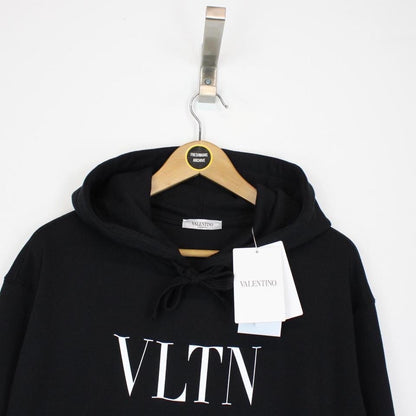 Valentino Black and White VLTN Print Spellout Hoodie Sweatshirt XL