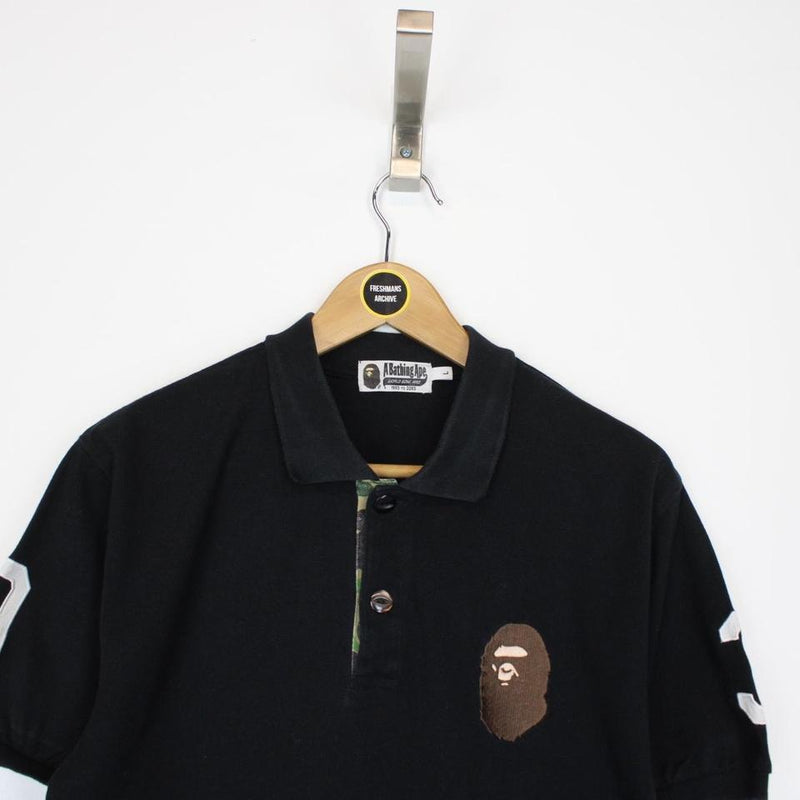 Bape Ape Head Graphic Polo Shirt Large