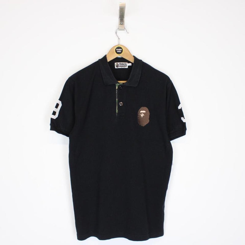 Bape Ape Head Graphic Polo Shirt Large