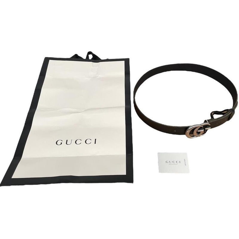 Gucci Marmont Leather Belt with GG Buckle