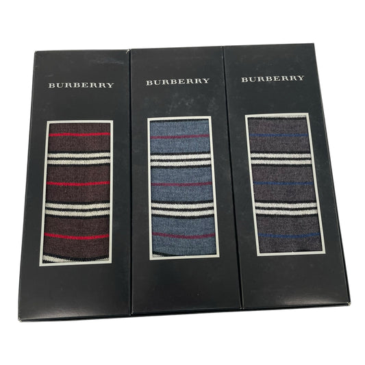 Vintage Burberry Deadstock Striped Socks 3 Pack