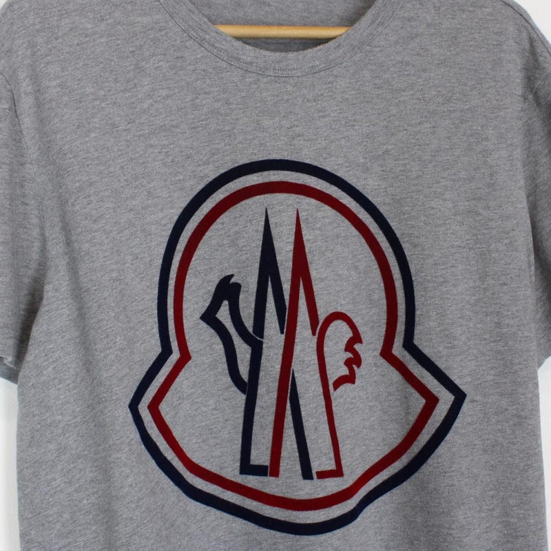 Moncler Grey Debossed Logo Short Sleeve T-Shirt