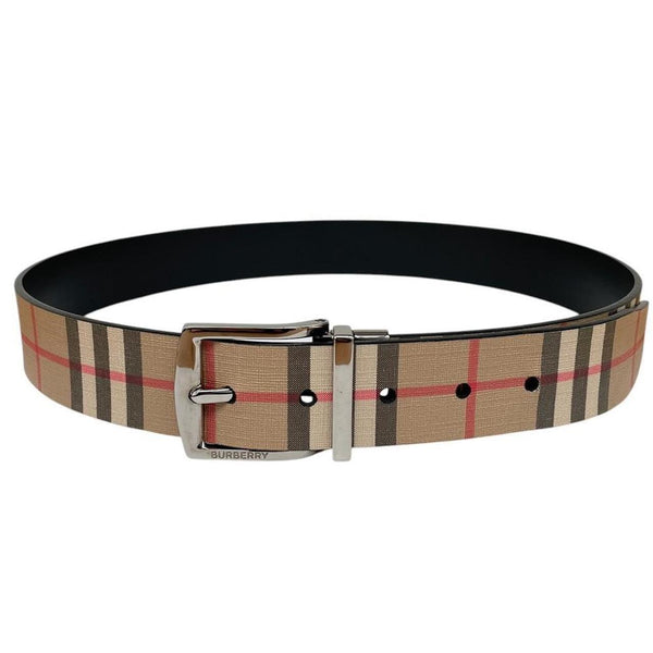 Burberry Beige and Silver Nova Check Belt