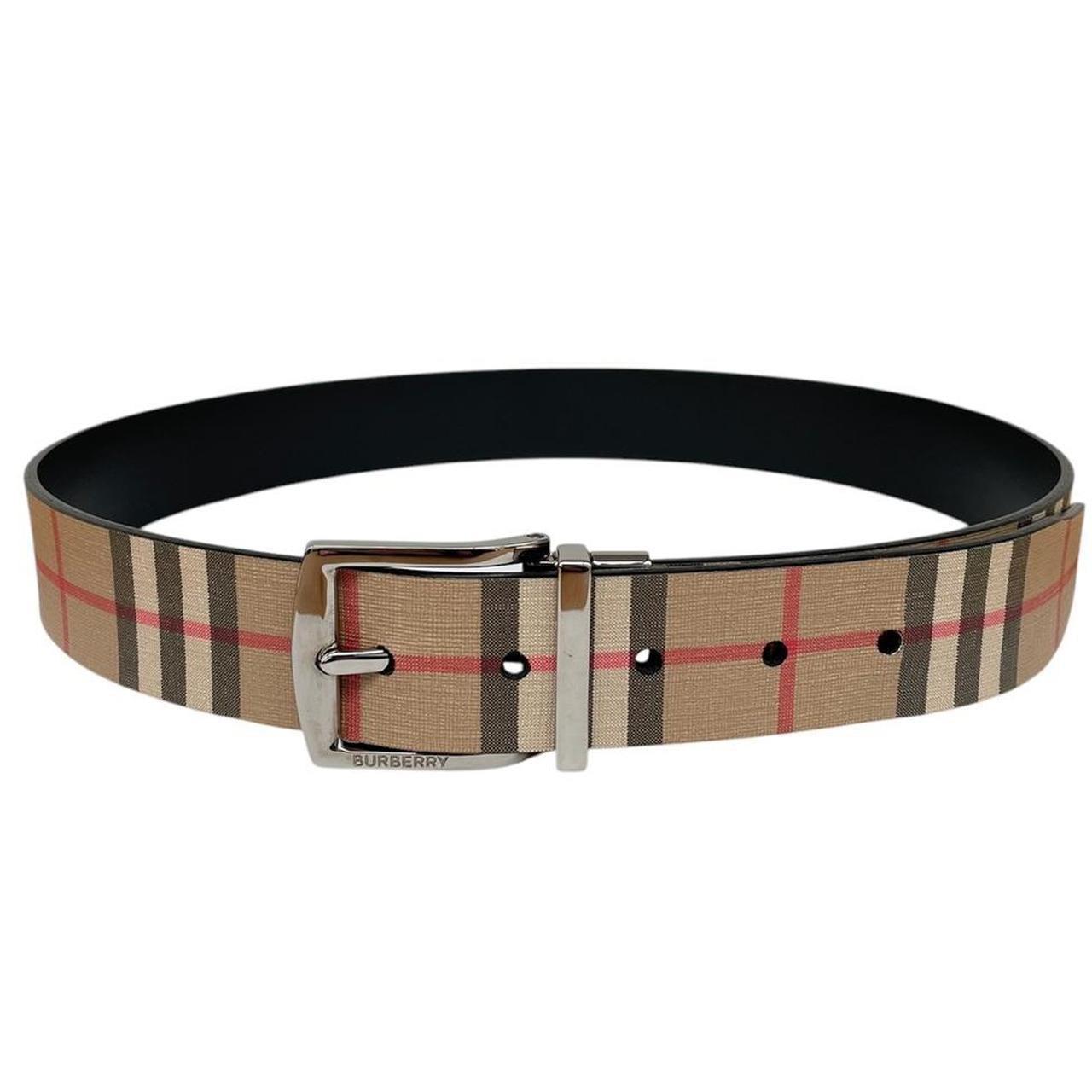 Burberry Beige and Silver Nova Check Belt