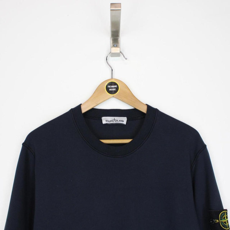 Stone Island SS 2021 Navy Blue Cotton Sweatshirt Jumper