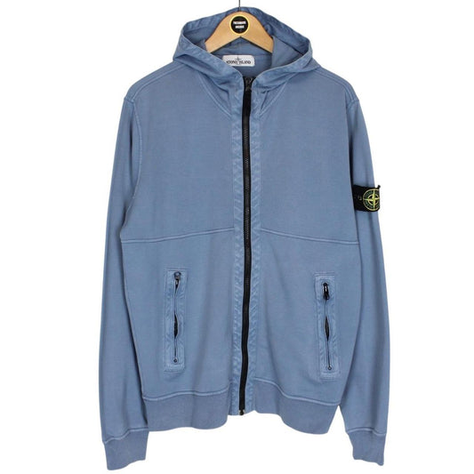 Stone Island SS 2013 Blue Cotton Full Zip Hoodie Jumper