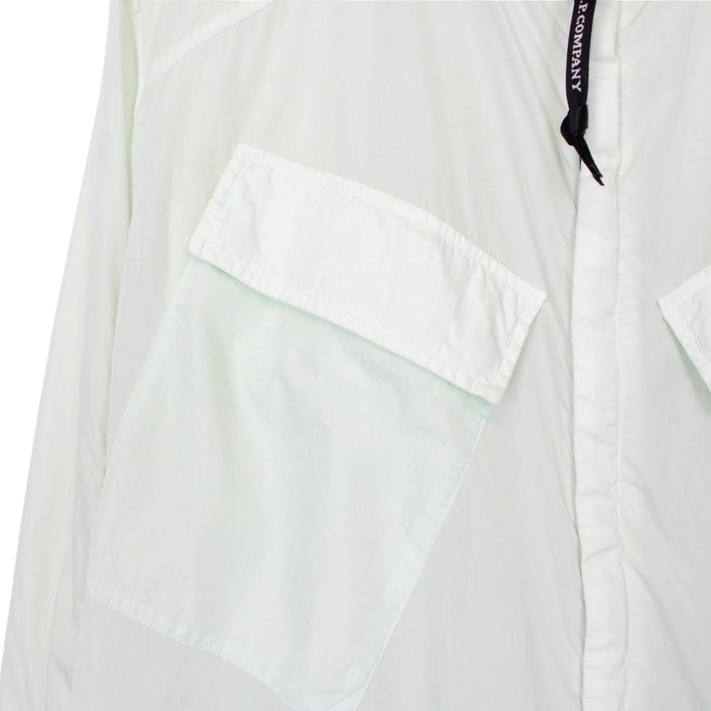 CP Company Pale Green Full Zip Chrome Nylon Garment Dyed Goggle Jacket