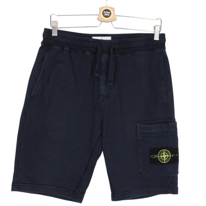Stone Island SS 2021 Navy Blue Cotton Jogger Shorts