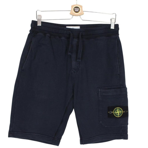 Stone Island SS 2021 Navy Blue Cotton Jogger Shorts