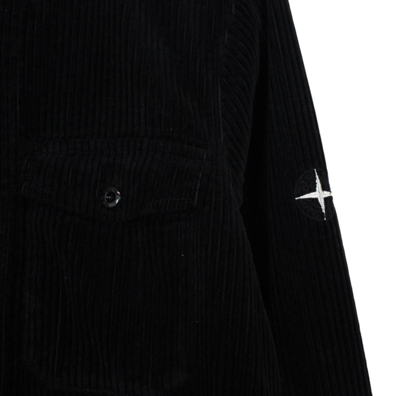 Stone Island AW 2020 Black Long Sleeve Jumbo Corduroy Shirt