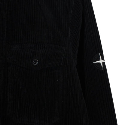 Stone Island AW 2020 Black Long Sleeve Jumbo Corduroy Shirt