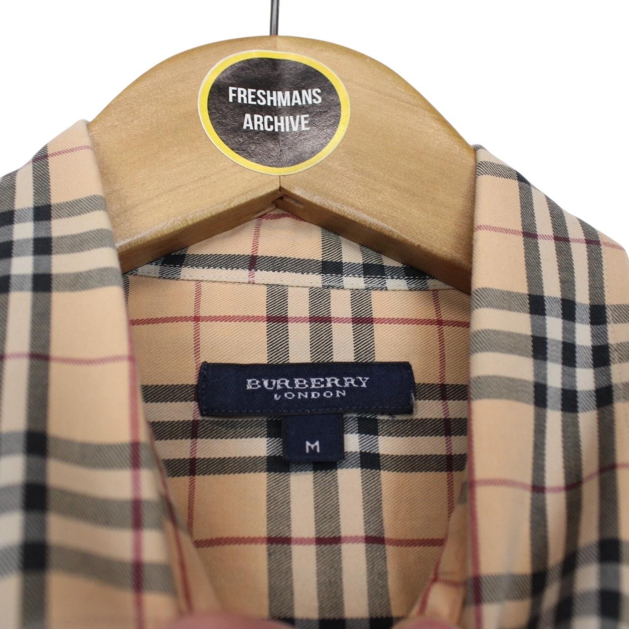 Vintage Burberry London Beige Nova Check Cotton Long Sleeve Shirt