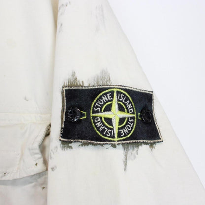 Stone Island SS 2017 Cream and Olive Hand Corrosion on Raso Jacket