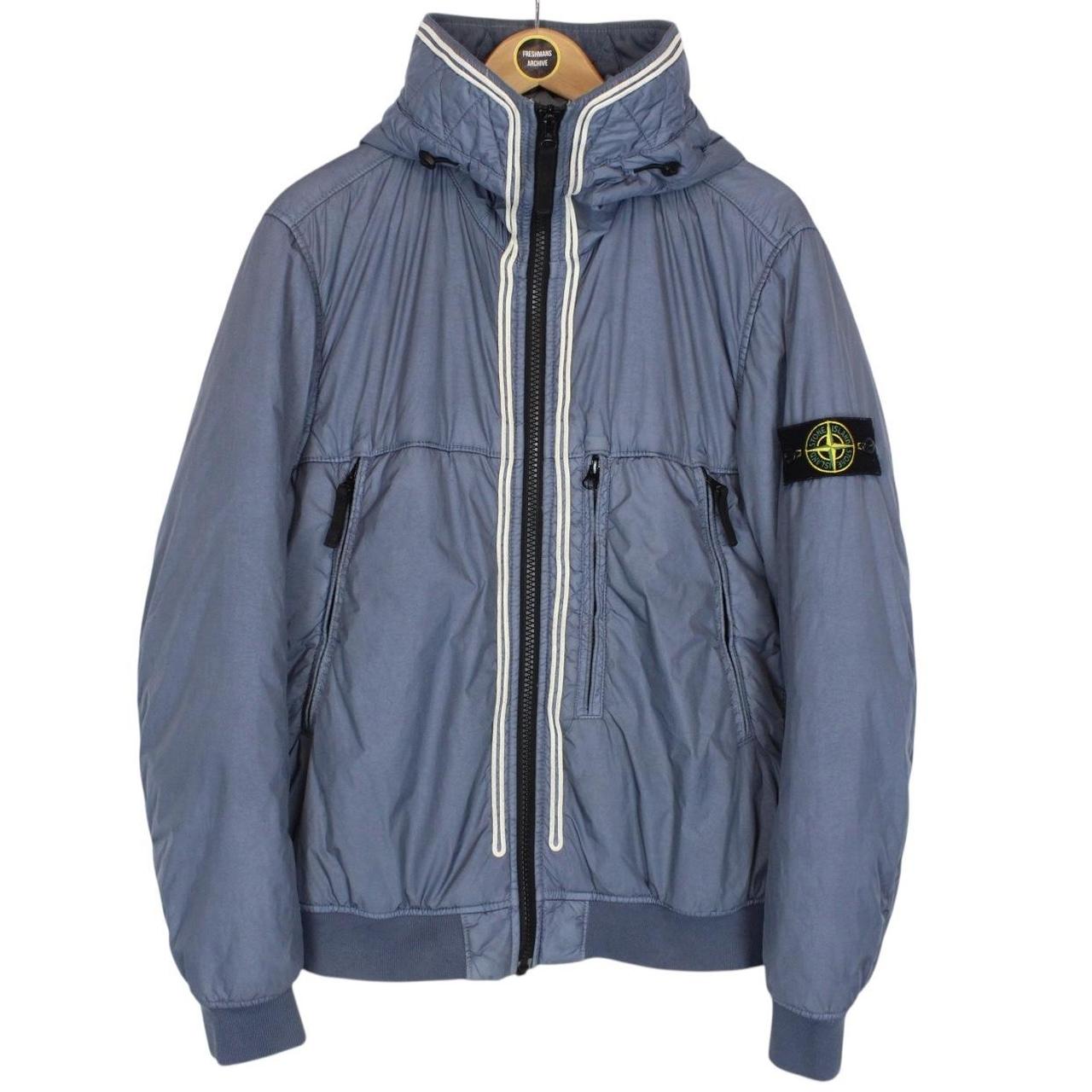 Stone Island AW 2019 Blue Garment Dyed Crinkle Reps NY Jacket