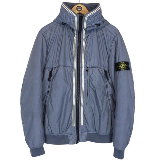 Stone Island AW 2019 Blue Garment Dyed Crinkle Reps NY Jacket