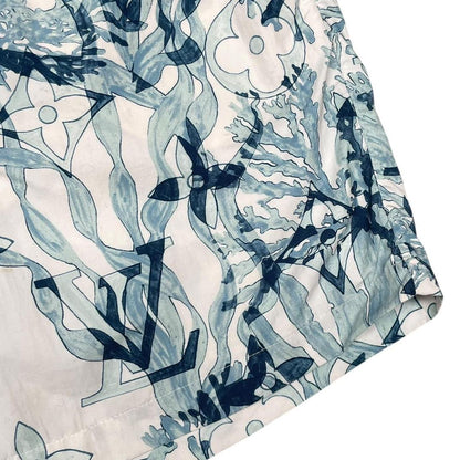 Louis Vuitton White and Blue Aquagarden Monogram Swim Shorts