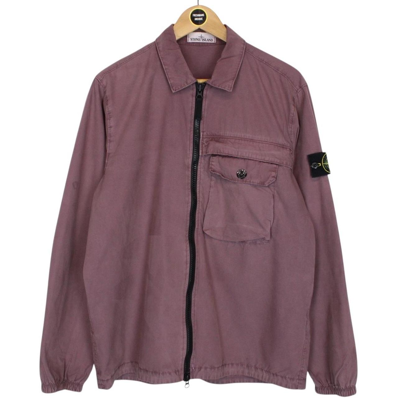 Stone Island AW 2020 Burgundy Full Zip Cotton Overshirt Jacket