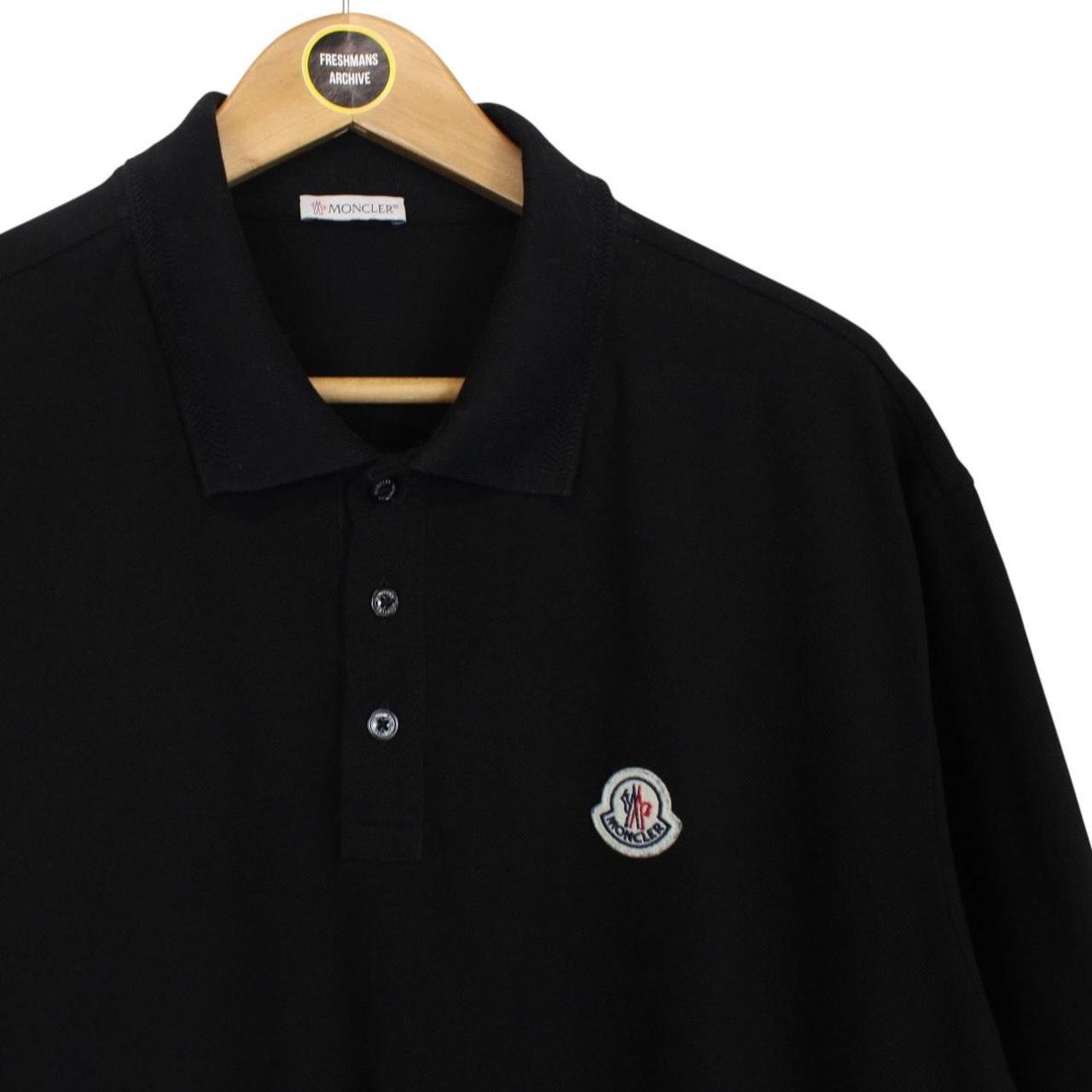 Moncler Black Short Sleeve Cotton Polo Shirt