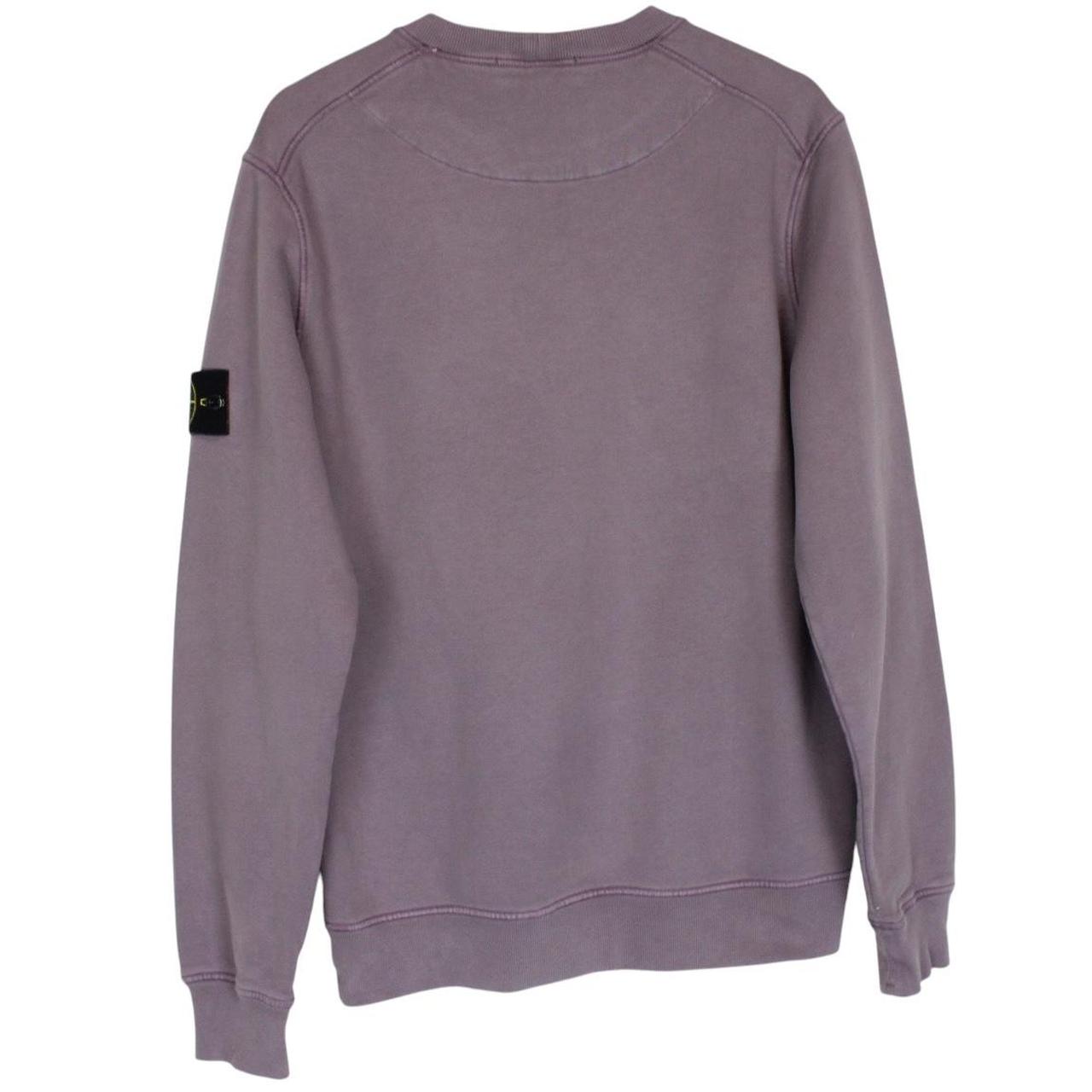 Stone Island pink sweatshirt with logo patch and soft cotton material.