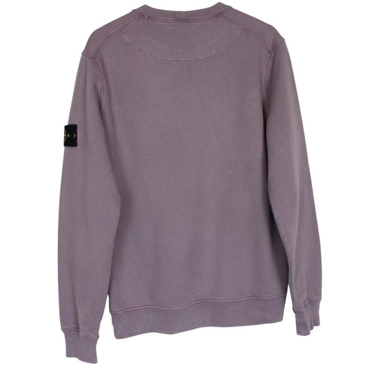 Stone Island pink sweatshirt with logo patch and soft cotton material.