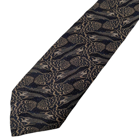 Vintage Polo Ralph Lauren Brown and Black Silk Tie