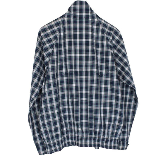 Vintage 90s Burberry Navy Blue Check Cotton Harrington Jacket