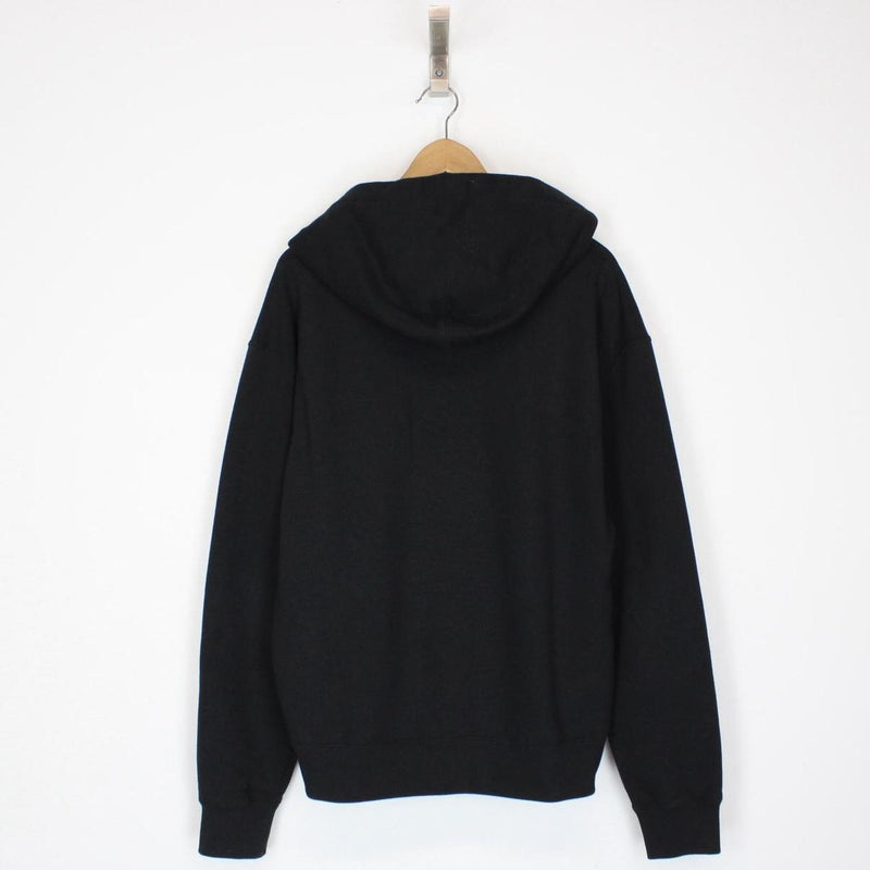 Jil Sander Black and White Logo Patch Pullover Hoodie Jumper