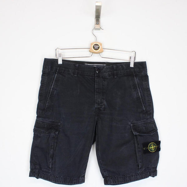 Stone Island SS 2016 Black Bermuda Cotton Cargo Shorts