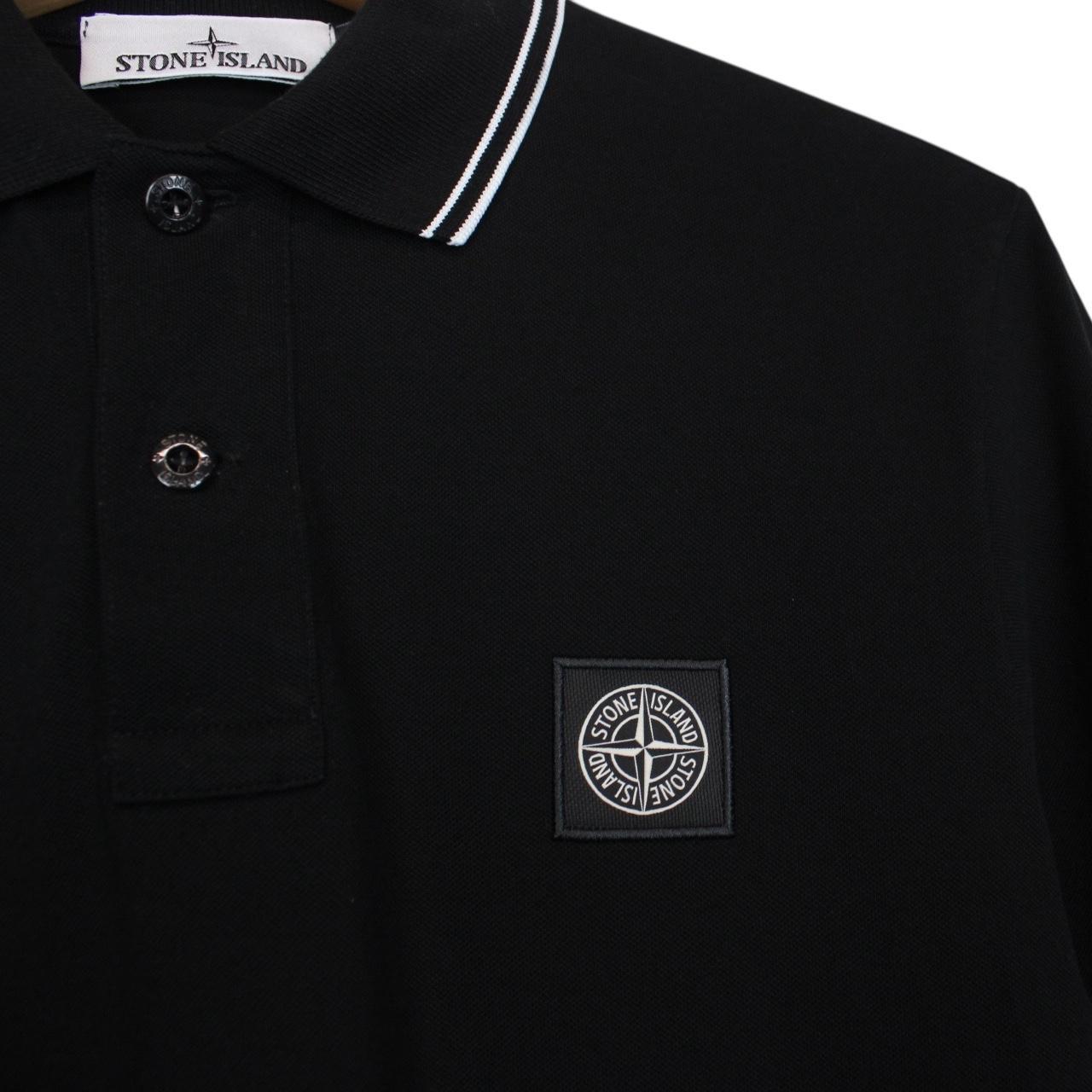 Stone Island AW 2017 Black Long Sleeve Compass Polo Shirt
