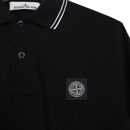 Stone Island AW 2017 Black Long Sleeve Compass Polo Shirt