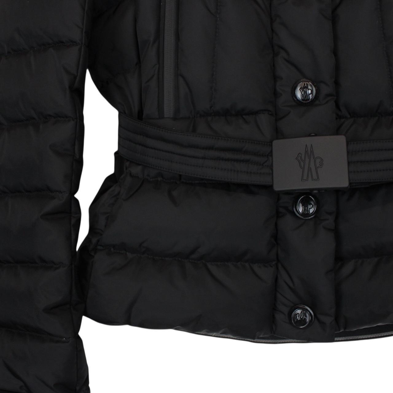 Moncler Grenoble Beverley Black Fur Hooded Belted Down Ski Jacket