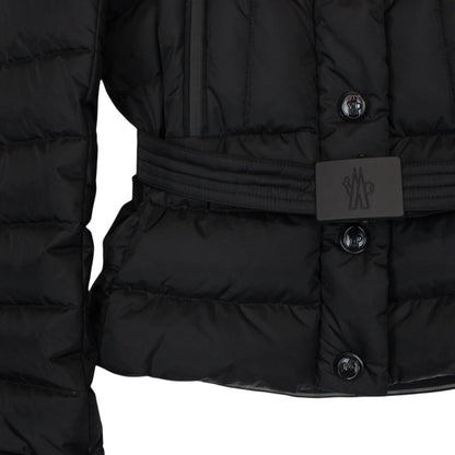 Moncler Grenoble Beverley Black Fur Hooded Belted Down Ski Jacket