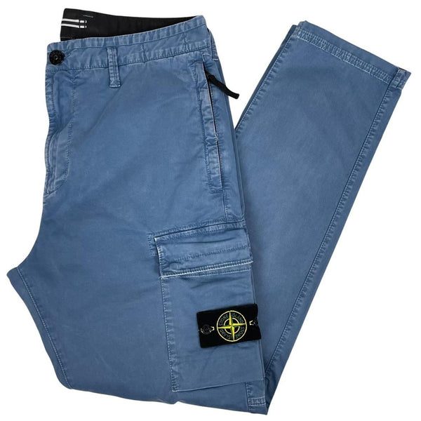 Stone Island SS 2022 Blue RE-T Fit Cargo Trousers
