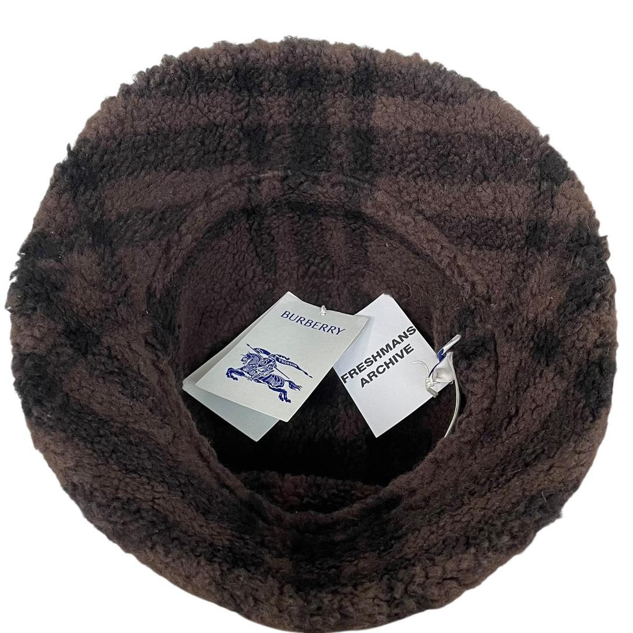 Burberry Green and Brown Fleece Reversible Nova Check Bucket Hat