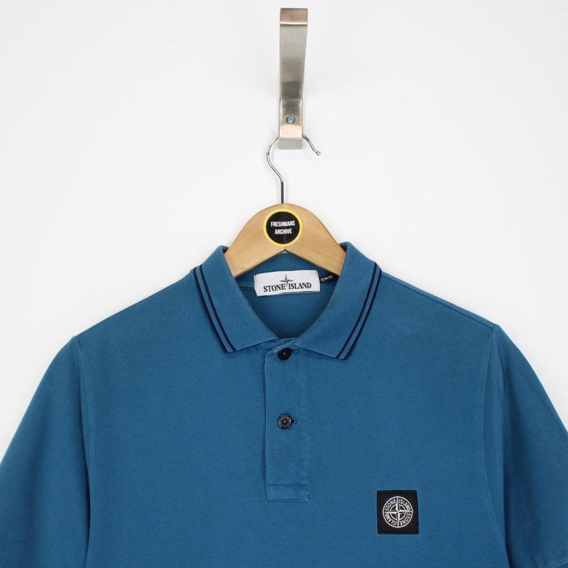 Stone Island Blue Short Sleeve Compass Polo Shirt
