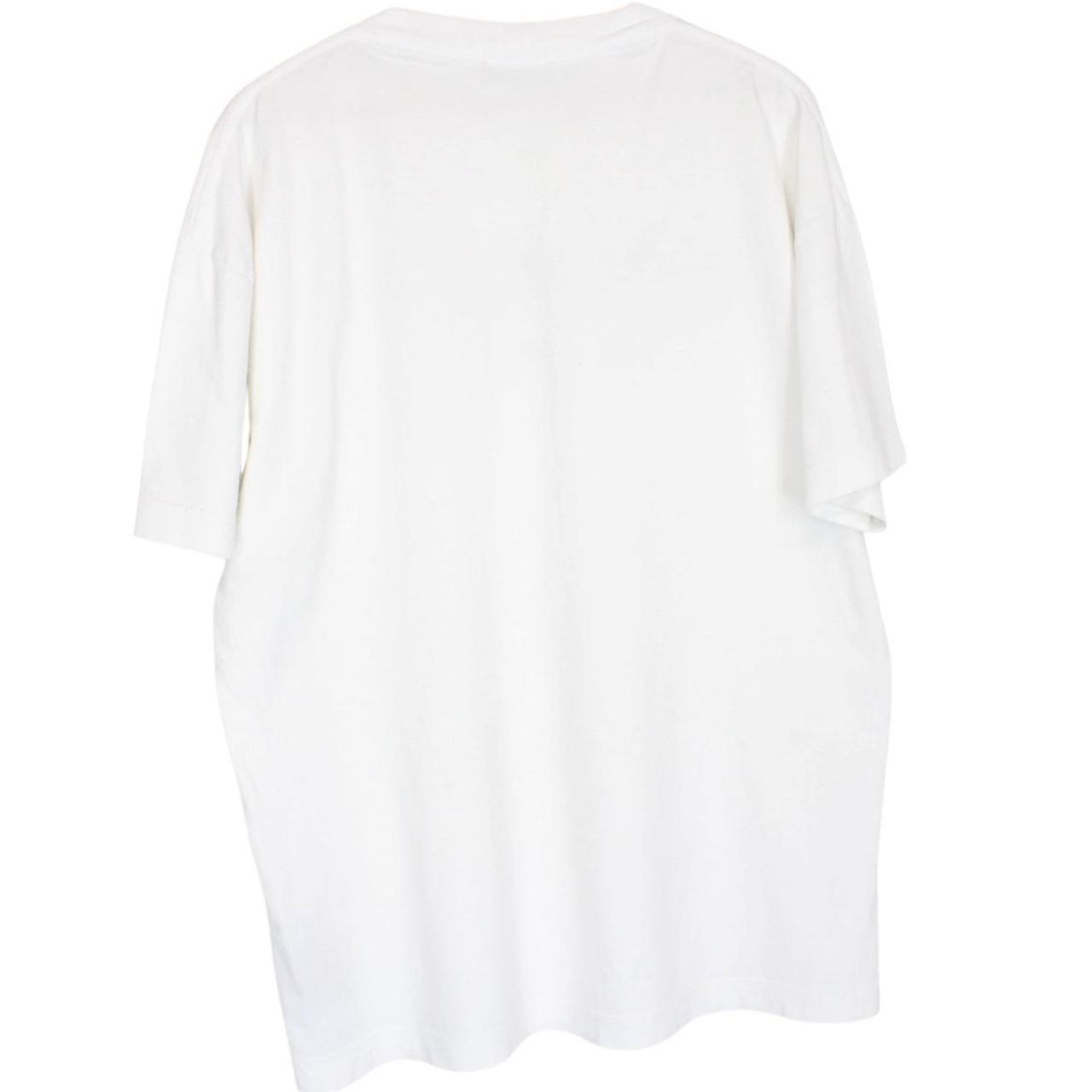 Palm Angels white cotton t-shirt with sprayed print and chest pocket detail.