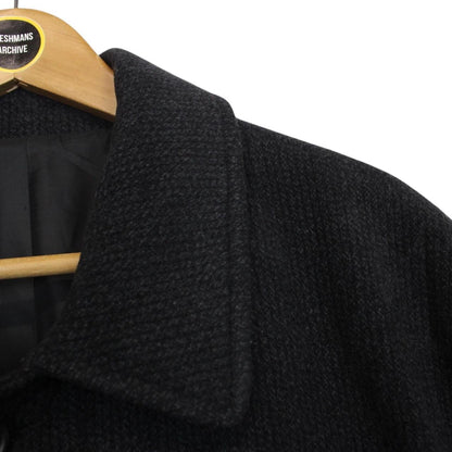 Vintage 90s Yves Saint Laurent Dark Grey Wool Blend Peacoat