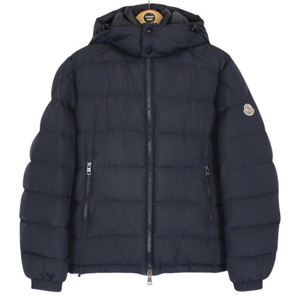 Moncler Brique Navy Blue Full Zip Hooded Down Jacket